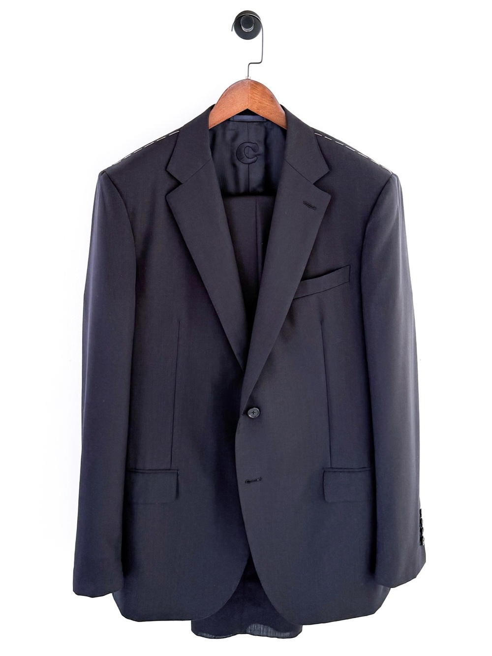 NWT New Caruso Men's Italian Wool Silk Suit Midnight Navy Blue Elisir 44R
